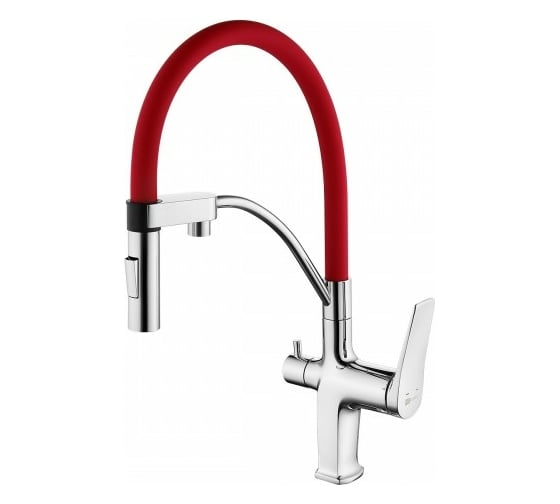 Смеситель для кухни Lemark Comfort с подключением к фильтру с питьевой водой LM3074C-Red