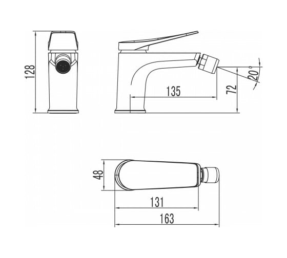 Смеситель для биде Lemark Bronx LM3708BL