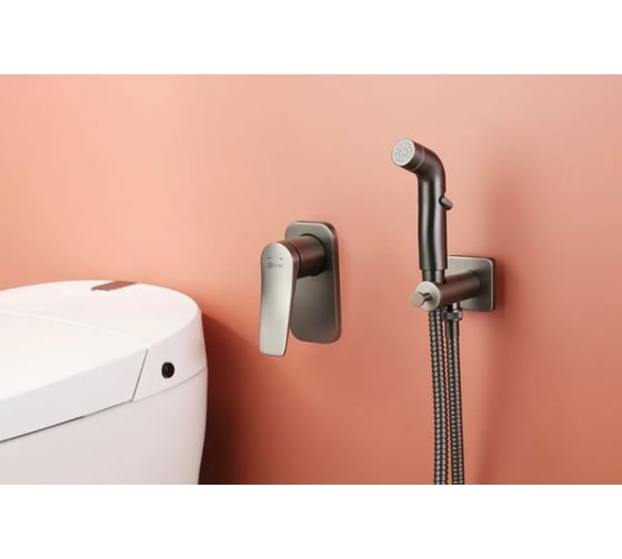 Смеситель с гигиеническим душем Lemark Bronx встраиваемый LM3719GM