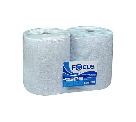 Бумажное полотенце Focus JUMBO INDUSTRIAL 2-слоя, 350 м в рулоне 2 Н330хD245 мм, белое H-5043341n 1