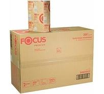 Бумажное полотенце Focus PREMIUM листовое 2-слоя, 240x225 мм, 200 лист/уп 20 шт. в наборе H-5069902n