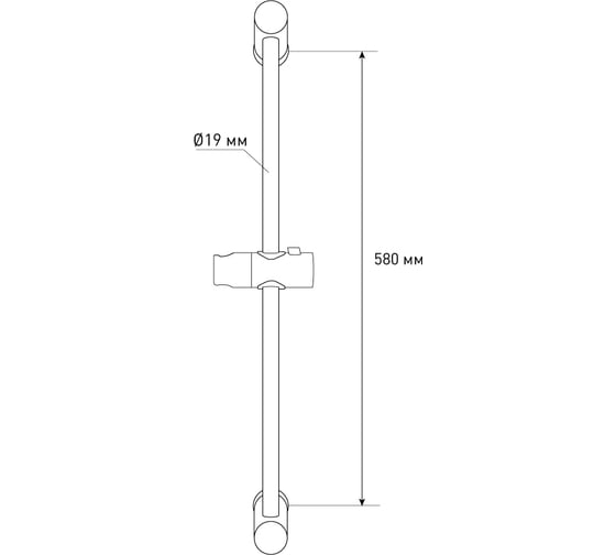 Стойка для душа Melodia della vita d19 мм, L580 мм, нерж., ABS, хром MKP25004P 21326