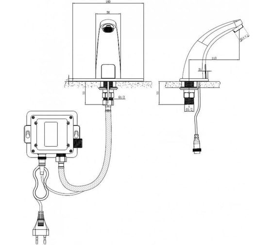 Сенсорный кран для умывальника ZOLLEN SENSOR SE92630132 463195