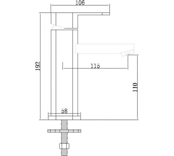 Смеситель для умывальника ZOLLEN DAMP одна шпилька, 35 мм DA53215211 463181