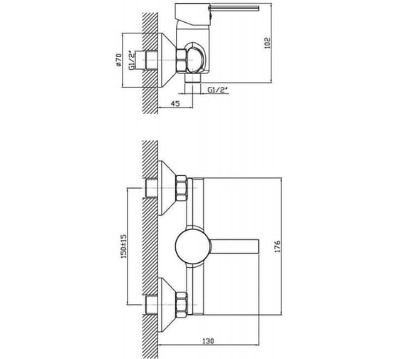 Смеситель для душа ZOLLEN GERA с аксессуарами, 35 мм GE31611341 448041