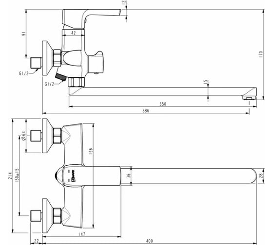 Универсальный смеситель Lemark Ursus LM7251BL