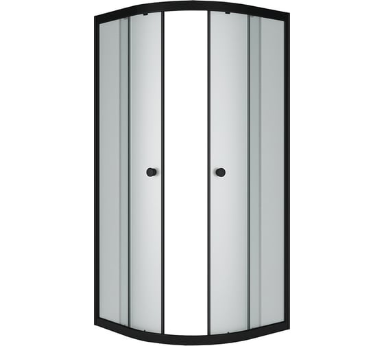 Душевой уголок MELODIA Round 90x90x175, стекло матовый, 4 мм., черный профиль 59221