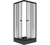 Душевой уголок Melodia della vita Square 90x90x175, стекло прозрачное, 4 мм., черный профиль 59224