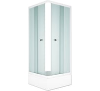Душевой уголок Melodia della vita Square 80x80x175, стекло матовое, 4 мм., белый профиль 59182