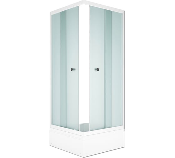 Душевой уголок MELODIA Square 80x80x175, стекло матовое, 4 мм., белый профиль 59182