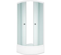 Душевой уголок Melodia della vita Round 90x90x175, стекло матовый, 4 мм., белый профиль 59185