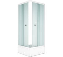 Душевой уголок Melodia della vita Square 90x90x175, стекло матовое 4 мм., белый профиль 59181