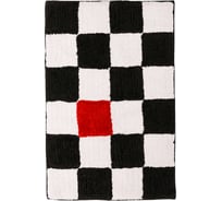 Мягкий коврик для ванной комнаты Moroshka Race 50x80 см., цвет белый черный 914-303-01