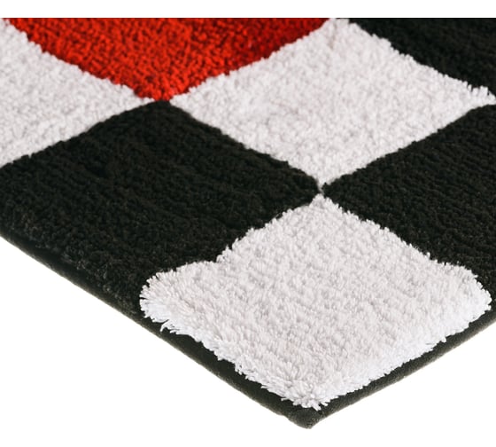 Мягкий коврик для ванной комнаты Moroshka Race 50x80 см., цвет белый черный 914-303-01