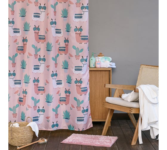 Мягкий коврик для ванной комнаты Moroshka Lama 40x60 см., цвет розовый 923-303-01