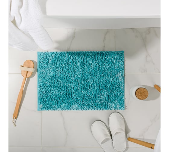 Мягкий коврик для ванной комнаты Moroshka Bright Colors 40x60 см., цвет бирюзовый 917-303-02