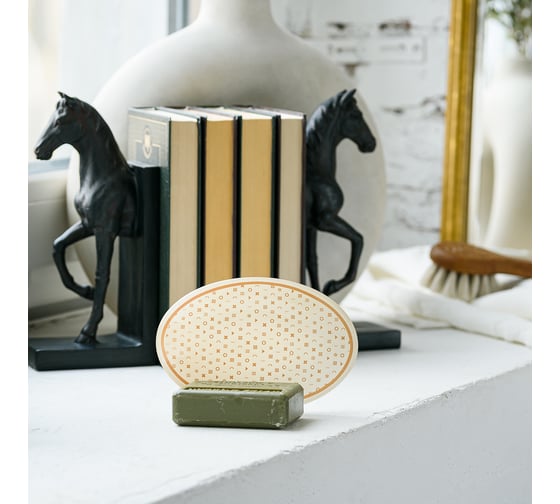 Мыльница Moroshka Royal Ascot 10,2x15x2 см., цвет бежевый и коричневый 922-311-01