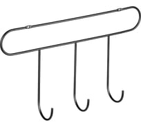 Планка Moroshka Minima с 3 крючками, 36x5,4x21 см, цвет черный 930-013-01
