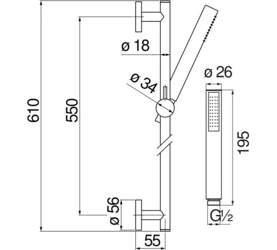 Душевой гарнитур Nobili 60 см красное золото AD140/37RCP 00000106665