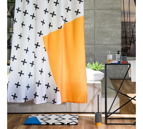 Стакан для зубных щеток Moroshka Memphis 7,5x7,5x12 см., цвет белый, черный и желтый 905-312-01