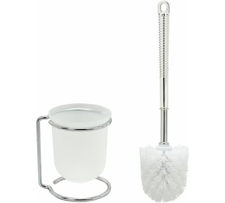 Ерш для унитаза на металлической подставке LAIMA пластиковый, хромовый 607426