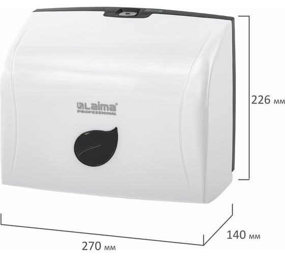 Диспенсер для полотенец LAIMA PROFESSIONAL ECO система H3, V-сложения, белый, ABS-пластик 606548