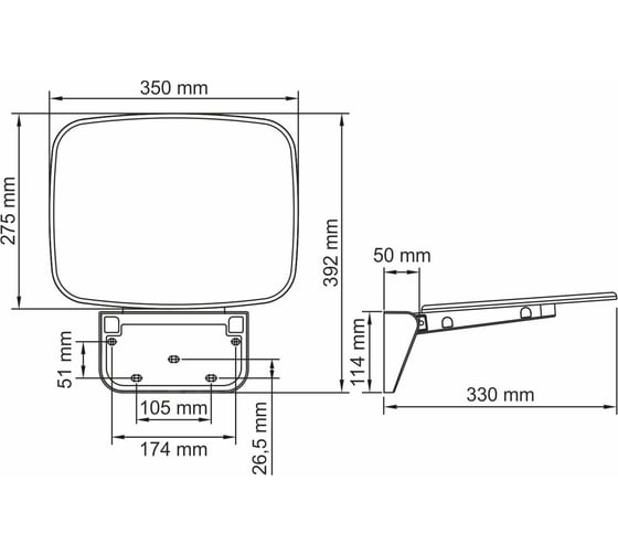 Сиденье для душа WasserKraft полипропилен, черное SS402