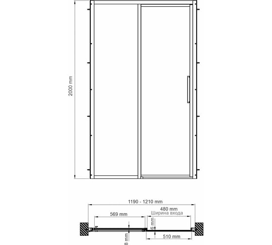 Душевая дверь с доводчиком WasserKraft Lopau 32S05L