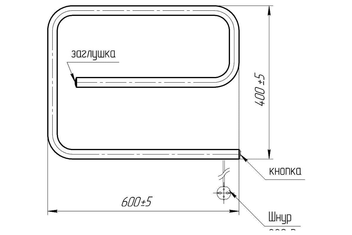  полотенцесушитель Тера Е-образный, 400x600 ПСН-21-02 .