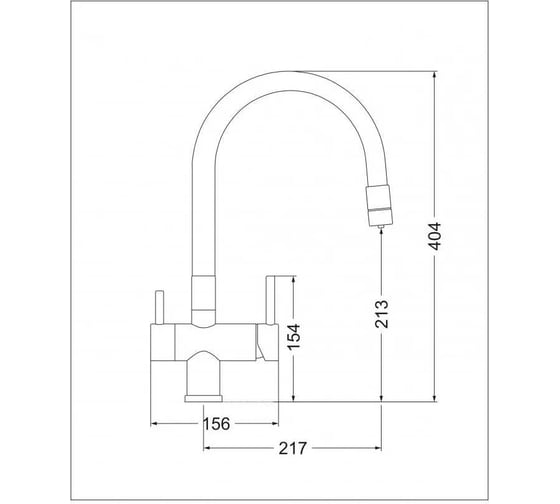 Кухонный смеситель EMAR ЕС - 3015 black