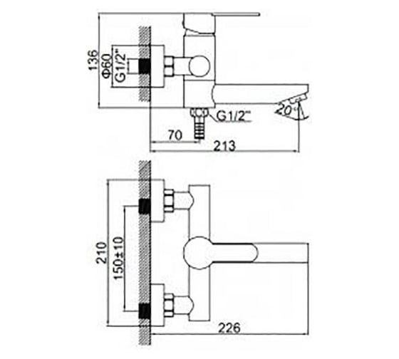 Смеситель для ванны и душа WISENT WG73103