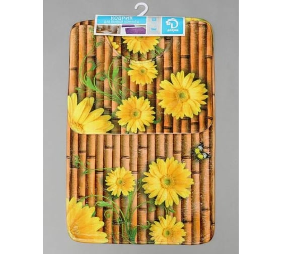 Набор ковриков для ванны и туалета Доляна "Лето" 2 шт., 79х49, 49х40 см 5139216 1