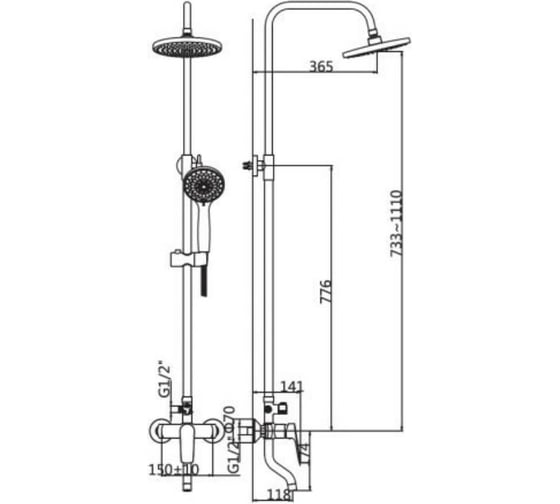 Душевая стойка D35 AV Engineering AVDBM16-A173-601