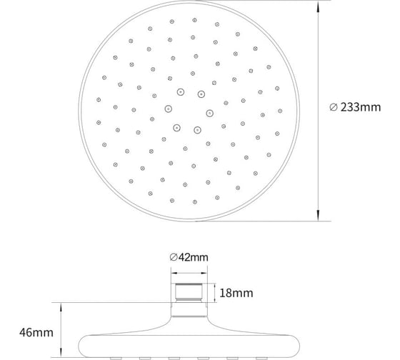 Верхний душ AV Engineering круглый 230x230 мм AVSSS-058