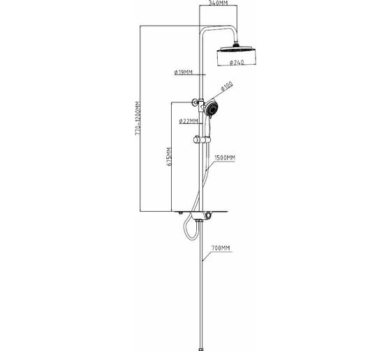 Душевая система ESKO ST1010SHELF