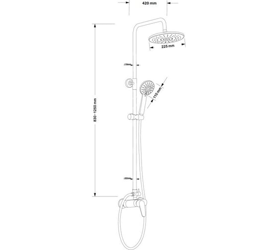 Душевая система со смесителем ESKO ST1200