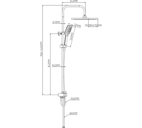 Душевая система ESKO ST1300