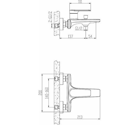 Смеситель для ванны и душа ESKO BAKU BK 54