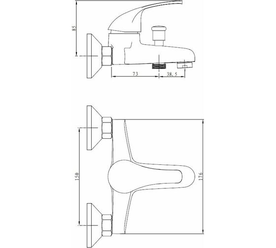 Смеситель для ванны и душа ESKO KANSAS KS 54