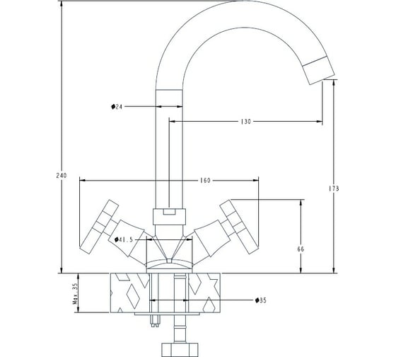 Смеситель для раковины ESKO ZURICH ZH 26
