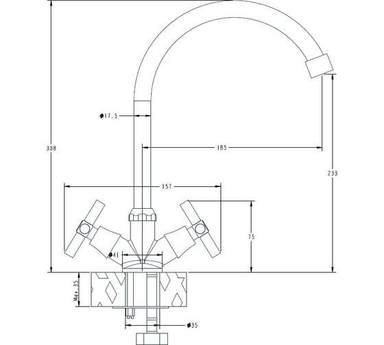 Смеситель для кухонной мойки ESKO ZURICH ZH 519