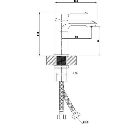 Смеситель для раковины ESKO Sorrento white без донного клапана SR 26W