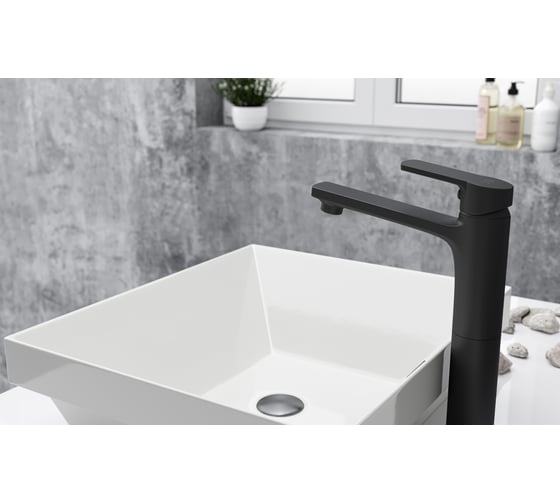 Смеситель для раковины ESKO Singapore black высокий, без донного клапана SB25