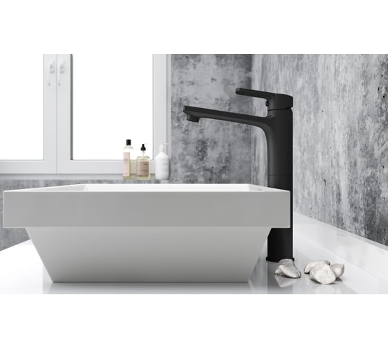 Смеситель для раковины ESKO Singapore black высокий, без донного клапана SB25