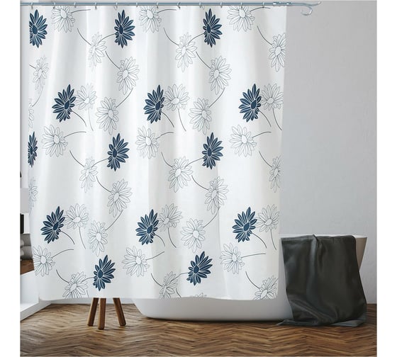 Шторка для ванной PERFECTO LINEA Harmony 180x180 см, цветы 36-118015 1