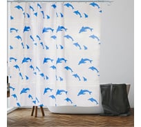 Шторка для ванной PERFECTO LINEA Harmony 180x180 см, дельфины 36-118019