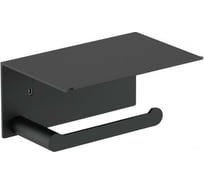 Держатель для туалетной бумаги Nofer Verona с полочкой для мобильного телефона, черный 16876.N