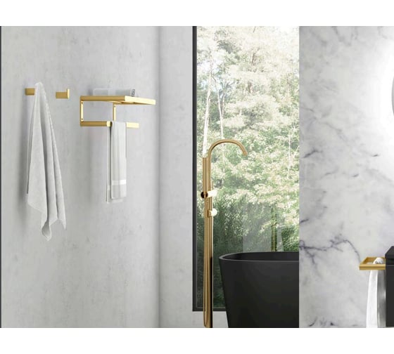 Полка для полотенец Nofer Capri из алюминия, золото 16223.G