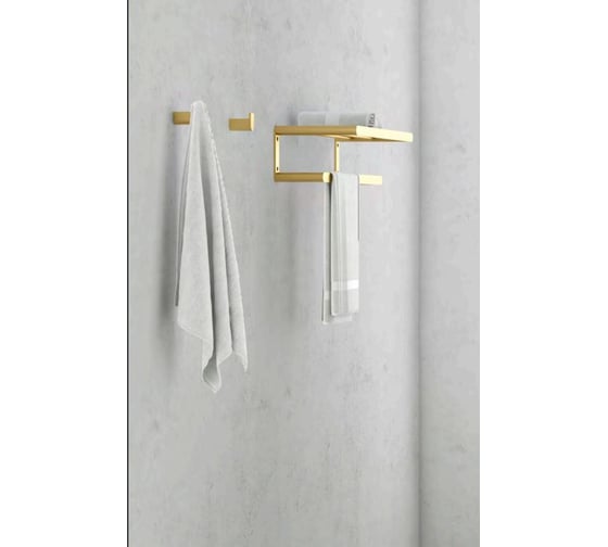Полка для полотенец Nofer Capri из алюминия, золото 16223.G