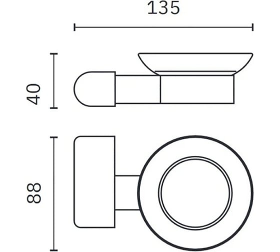 Мыльница Nofer Capri из алюминия, золото 16225.G